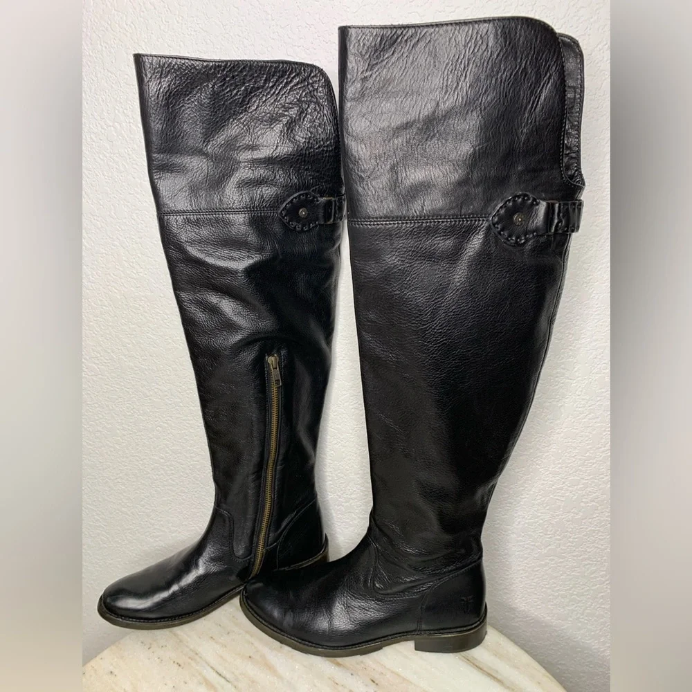 Frye boots over the knee Black sz 7 #77739 “Shirley” discontinued style